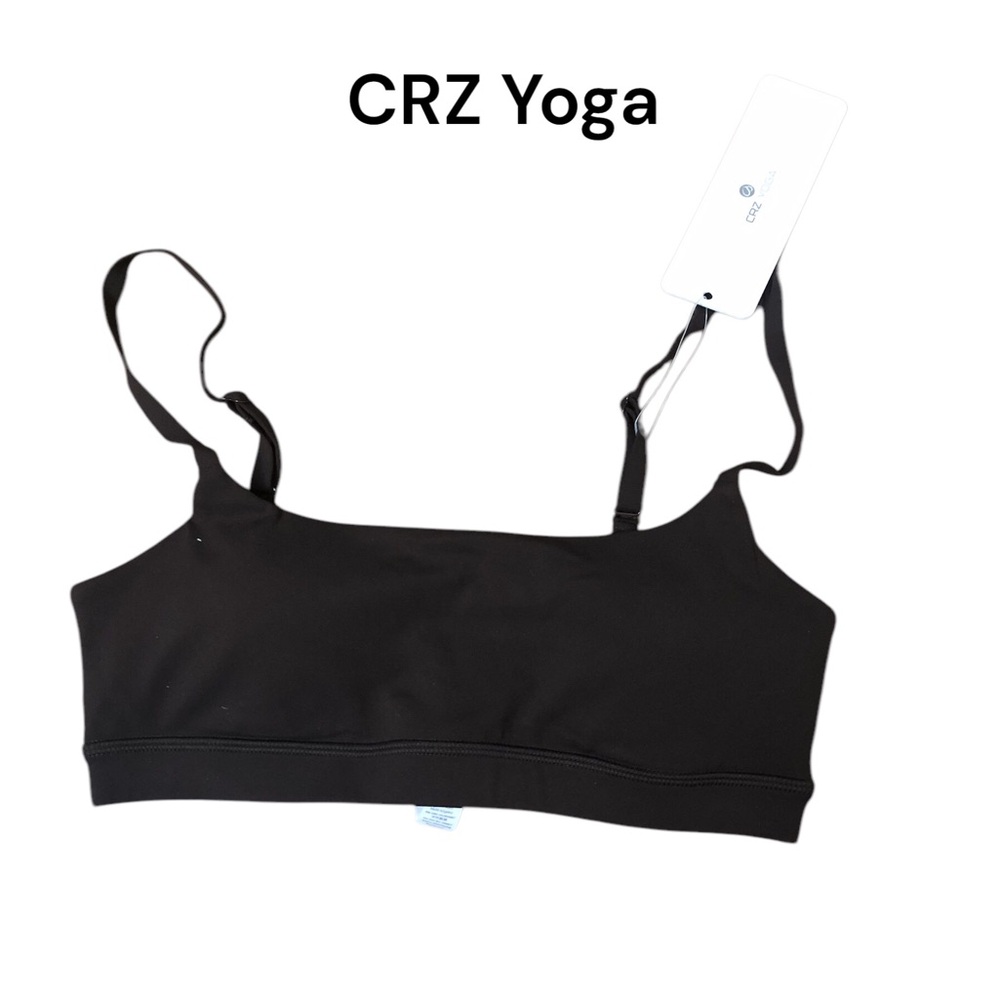 CRZ Yoga Butterluxe Adjustable Strap Yoga Bra Brown XS